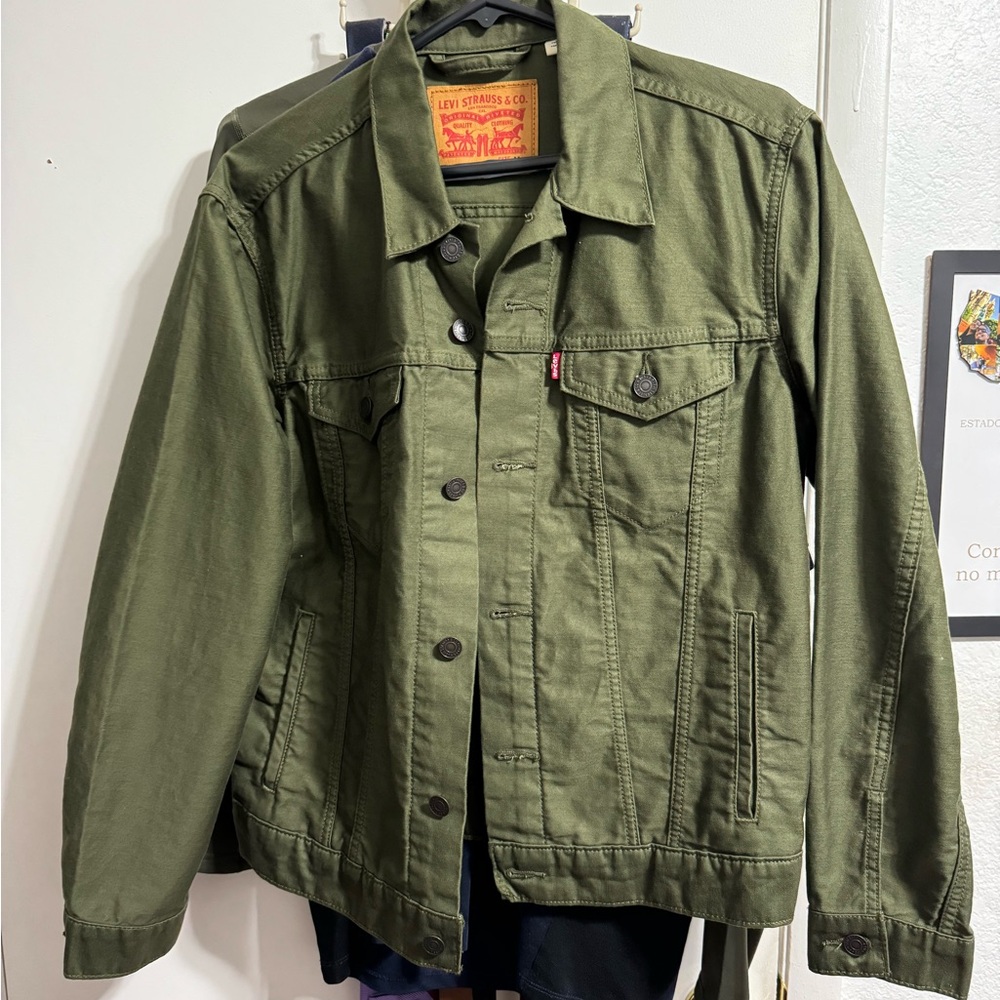 Men’s Levi’s trucker jacket green sz M